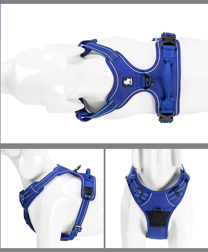 Adjustable Reflective No-Pull Dog Harness - Comfortable Control Vest in Royal Blue, Size Large by Truelove Tlh5651