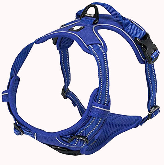Adjustable Reflective No-Pull Dog Harness - Comfortable Control Vest in Royal Blue, Size Large by Truelove Tlh5651
