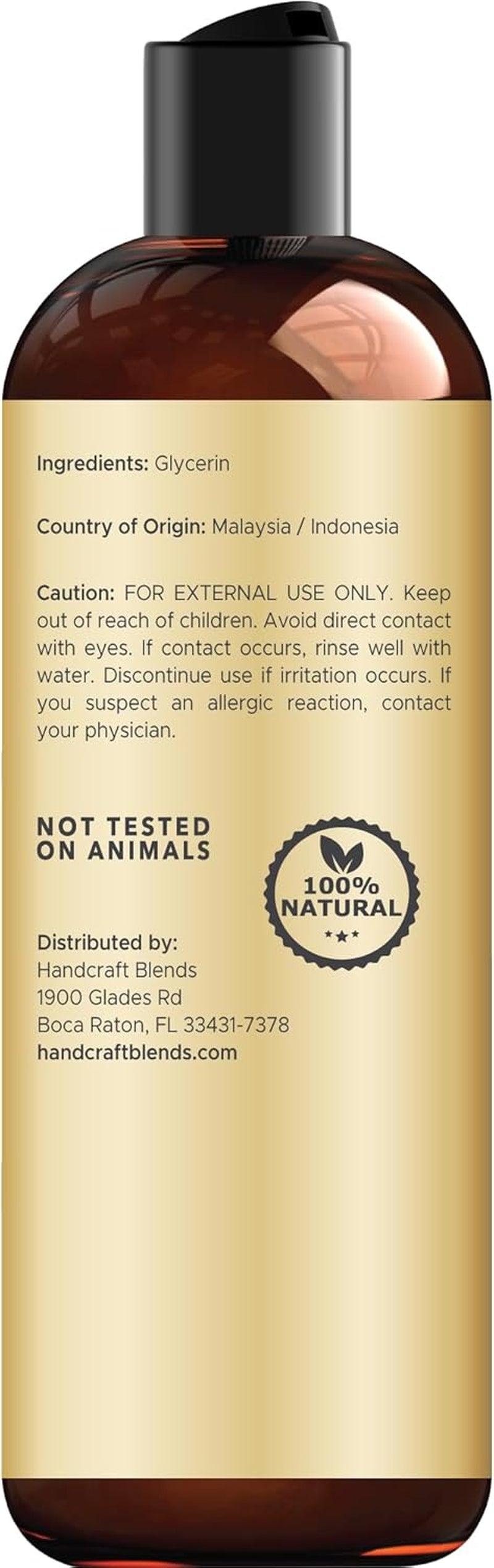 Vegetable Glycerin - 8 Fl Oz - 100% Pure and Natural - Premium Grade Oil for Skin, Hair, and Massage Blends