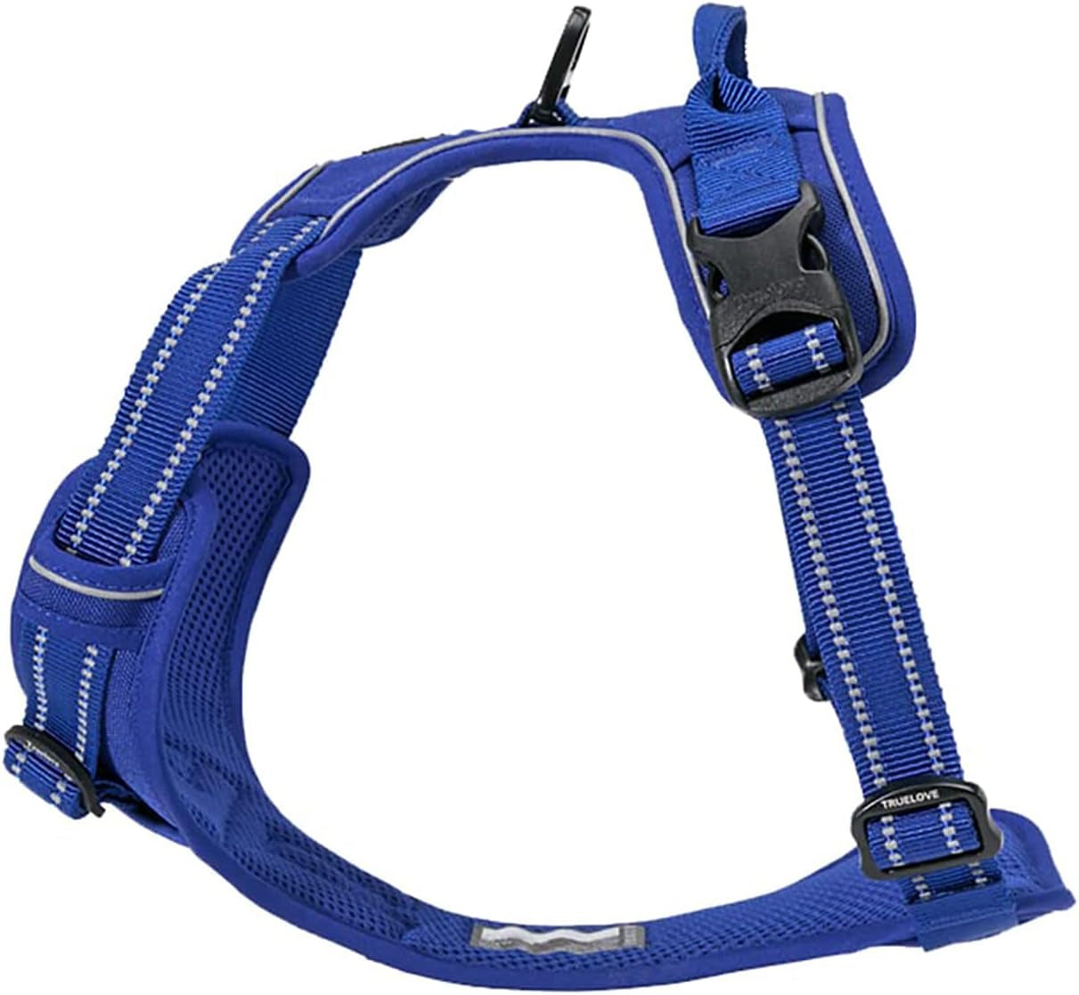 Adjustable Reflective No-Pull Dog Harness - Comfortable Control Vest in Royal Blue, Size Large by Truelove Tlh5651